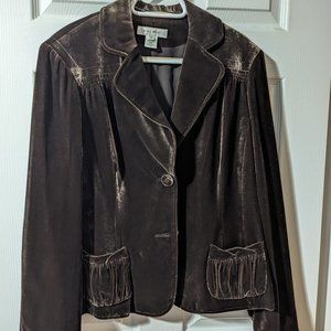 Nine West Velvet Blazer Brown